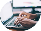 Hands on laptop